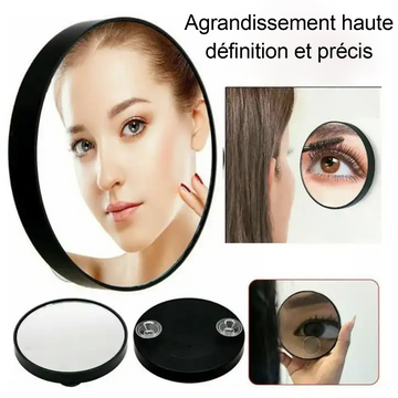 Miroir 30X miroir de maquillage grossissant petit miroir avec ventouse et pince pointue pour le maquillage de voyage petit miroir